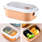Lunch Box Stainless Steel Insulation Leakproof Cute Design Portable Bento Box for School Office Orange - Front View