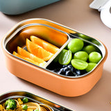 Lunch Box Stainless Steel Insulation Leakproof Cute Design Portable Bento Box for School Office Orange