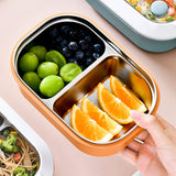 Lunch Box Stainless Steel Insulation Leakproof Cute Design Portable Bento Box for School Office Orange - Extra Image