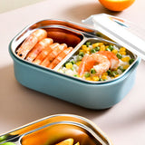 Lunch Box Stainless Steel Insulation Leakproof Cute Design Portable Bento Box for School Office Blue