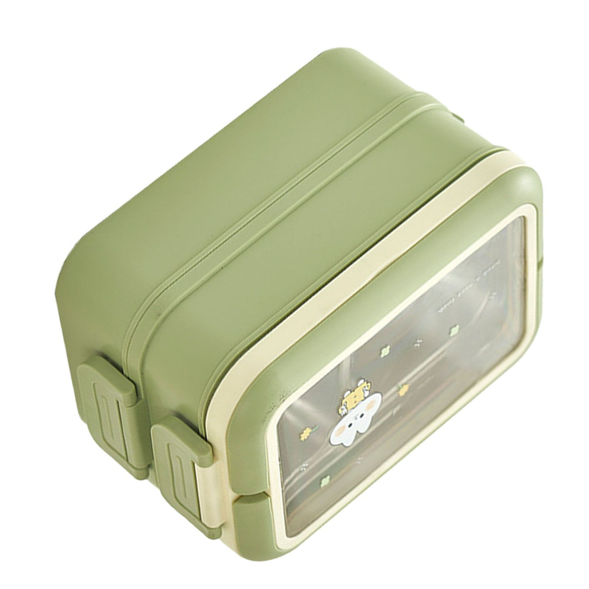 Stainless Steel Insulated Lunch Box Multiple Compartments Fashionable Safe Stainless Steel Bento Box for Students Kids Green