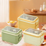 Stainless Steel Insulated Lunch Box Multiple Compartments Fashionable Safe Stainless Steel Bento Box for Students Kids Green - Extra Image