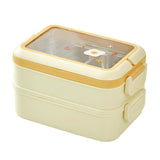 Stainless Steel Insulated Lunch Box Multiple Compartments Fashionable Safe Stainless Steel Bento Box for Students Kids Cream