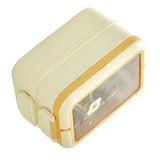 Stainless Steel Insulated Lunch Box Multiple Compartments Fashionable Safe Stainless Steel Bento Box for Students Kids Cream - Front View