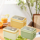 Stainless Steel Insulated Lunch Box Multiple Compartments Fashionable Safe Stainless Steel Bento Box for Students Kids Cream