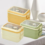 Stainless Steel Insulated Lunch Box Multiple Compartments Fashionable Safe Stainless Steel Bento Box for Students Kids Cream - Extra Image
