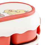 Lunch Box 2 Tier 3 Compartment Large Capacity Microwavable Cute Portable Bento Lunch Box Red - Low Angle