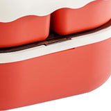 Lunch Box 2 Tier 3 Compartment Large Capacity Microwavable Cute Portable Bento Lunch Box Red
