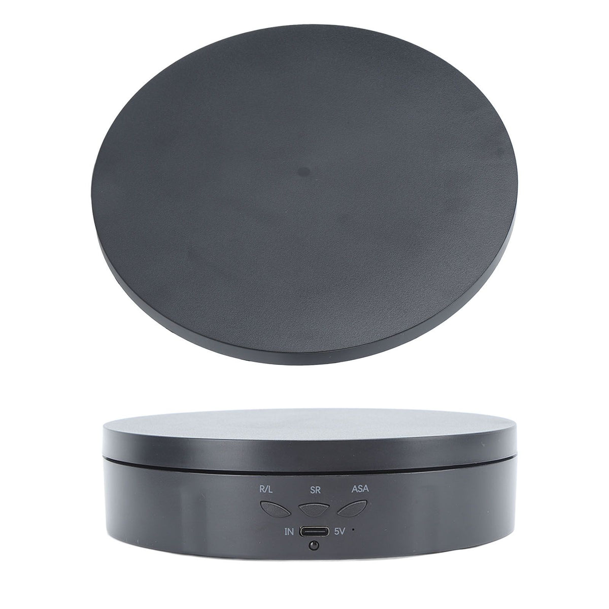 Electric Rotating Turntable 2 in 1 Smart Remote Control Jewelry Display Tray Live Streaming Ornaments Display Stand 5V Black