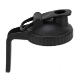 Wide Mouth Mason Jar Pour Spout Lid Leak Proof Mason Jar Flip Cap Lid with Handle Black - Close-Up Angle