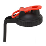 Wide Mouth Mason Jar Pour Spout Lid Leak Proof Mason Jar Flip Cap Lid with Handle Black Red - Rear View