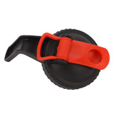Wide Mouth Mason Jar Pour Spout Lid Leak Proof Mason Jar Flip Cap Lid with Handle Black Red - Close-Up Angle