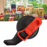 Wide Mouth Mason Jar Pour Spout Lid Leak Proof Mason Jar Flip Cap Lid with Handle Black Red - Extra Image