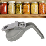 Wide Mouth Mason Jar Pour Spout Lid Leak Proof Mason Jar Flip Cap Lid with Handle Gray - Extra Image