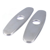 2PCS Hole Cover Deck Plate Pull Down Faucet Plate Stainless Steel Easy Maintenance Anti Leakage for Kitchen Sink - Front View