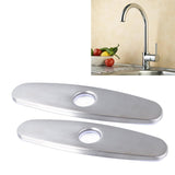 2PCS Hole Cover Deck Plate Pull Down Faucet Plate Stainless Steel Easy Maintenance Anti Leakage for Kitchen Sink