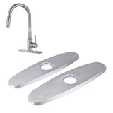 2PCS Hole Cover Deck Plate Pull Down Faucet Plate Stainless Steel Easy Maintenance Anti Leakage for Kitchen Sink