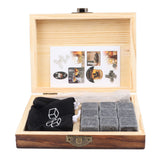 Whiskey Stone Black Multifunctional Portable Chilling Cooler Rocks with Tweezers Storage Box For Drinking Gift - Front View