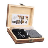Whiskey Stone Black Multifunctional Portable Chilling Cooler Rocks with Tweezers Storage Box For Drinking Gift - Low Angle