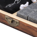 Whiskey Stone Black Multifunctional Portable Chilling Cooler Rocks with Tweezers Storage Box For Drinking Gift