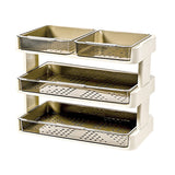 Kitchen Countertop Organizer Plastic Detachable Multifunctional Kitchen Storage Shelf Food Rack for Bedroom Bathroom Desktop Cream White 3 Tier