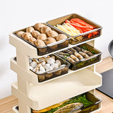 Kitchen Countertop Organizer Plastic Detachable Multifunctional Kitchen Storage Shelf Food Rack for Bedroom Bathroom Desktop Cream White 3 Tier - Rear View
