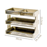 Kitchen Countertop Organizer Plastic Detachable Multifunctional Kitchen Storage Shelf Food Rack for Bedroom Bathroom Desktop Cream White 3 Tier - Extra Image