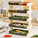 Kitchen Countertop Organizer Plastic Detachable Multifunctional Kitchen Storage Shelf Food Rack for Bedroom Bathroom Desktop Cream White 5 Tier - 45-Degree Angle