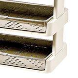 Kitchen Countertop Organizer Plastic Detachable Multifunctional Kitchen Storage Shelf Food Rack for Bedroom Bathroom Desktop Cream White 5 Tier - Low Angle