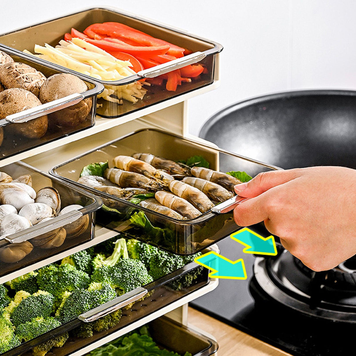 Kitchen Countertop Organizer Plastic Detachable Multifunctional Kitchen Storage Shelf Food Rack for Bedroom Bathroom Desktop Cream White 5 Tier