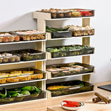 Kitchen Countertop Organizer Plastic Detachable Multifunctional Kitchen Storage Shelf Food Rack for Bedroom Bathroom Desktop Cream White 5 Tier
