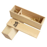 Single Bottle Wooden Wine Box with Lid Decorative Wood Grain Reusable Wine Storage Box - Side View