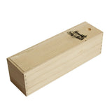 Single Bottle Wooden Wine Box with Lid Decorative Wood Grain Reusable Wine Storage Box - Top-Down View