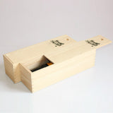 Single Bottle Wooden Wine Box with Lid Decorative Wood Grain Reusable Wine Storage Box - Rear View
