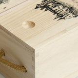 Single Bottle Wooden Wine Box with Lid Decorative Wood Grain Reusable Wine Storage Box - Close-Up Angle
