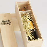 Single Bottle Wooden Wine Box with Lid Decorative Wood Grain Reusable Wine Storage Box - Extra Image