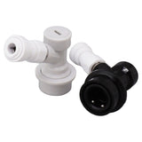 Ball Lock Disconnect Kit Beer Keg Liquid Dispenser Push in Fitting Quick Joint Connector for Beer Tube Hose 5/16 - Low Angle
