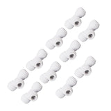 10PCS Push to Connect Fittings 8mm 5/16 Tee Coupling Quick Connector Plastic Tight Sealing Tube Fittings Home Beer Brewing Parts - Top-Down View