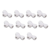10PCS Push to Connect Fittings 8mm 5/16 Tee Coupling Quick Connector Plastic Tight Sealing Tube Fittings Home Beer Brewing Parts