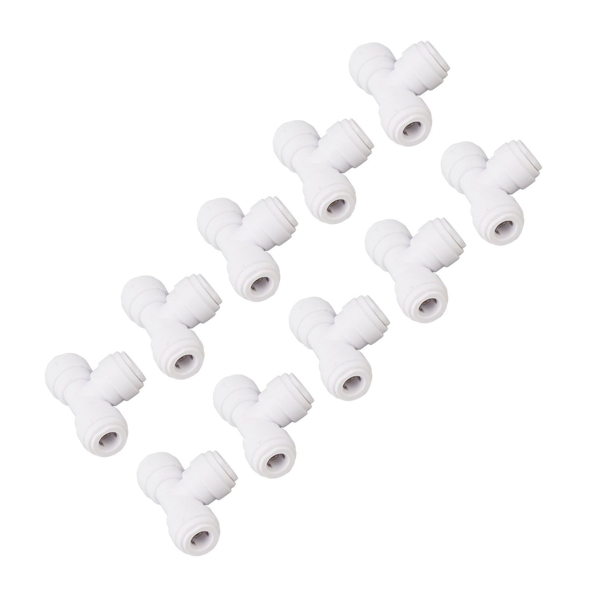 10PCS Push to Connect Fittings 8mm 5/16 Tee Coupling Quick Connector Plastic Tight Sealing Tube Fittings Home Beer Brewing Parts