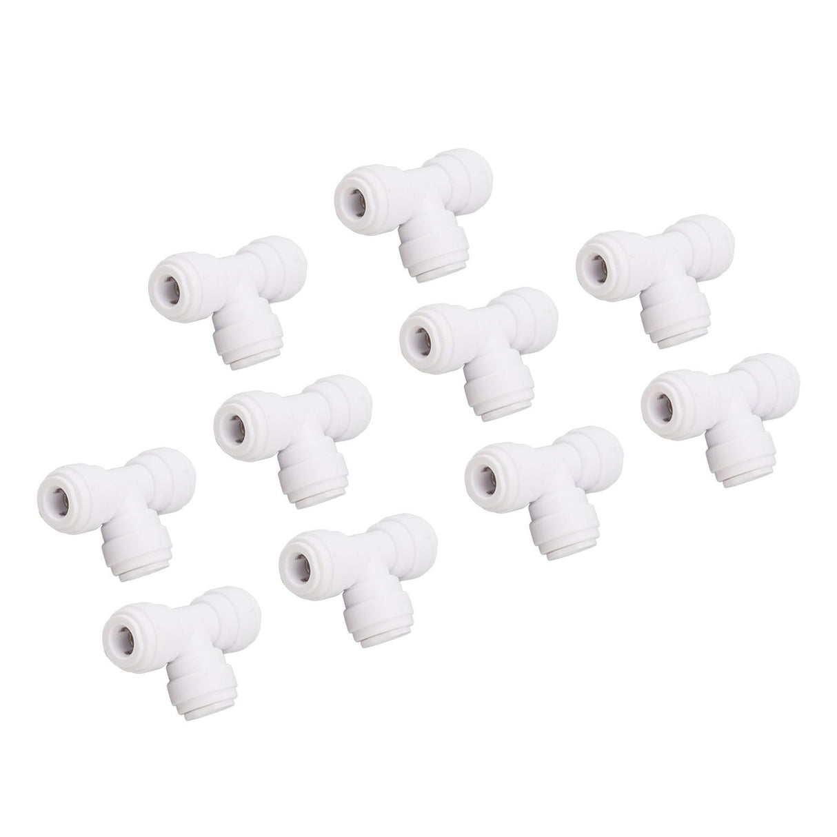10PCS Push to Connect Fittings 8mm 5/16 Tee Coupling Quick Connector Plastic Tight Sealing Tube Fittings Home Beer Brewing Parts