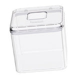 Rice Container Airtight Anti Bugs Moistureproof Hinged Lid Strong Plastic Rice Storage Bin for Family Kitchen White(16.5lb Capacity) - Side View