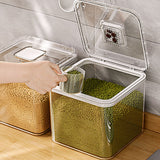 Rice Container Airtight Anti Bugs Moistureproof Hinged Lid Strong Plastic Rice Storage Bin for Family Kitchen White(16.5lb Capacity) - Extra Image