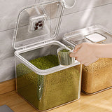 Rice Container Airtight Anti Bugs Moistureproof Hinged Lid Strong Plastic Rice Storage Bin for Family Kitchen White(16.5lb Capacity)