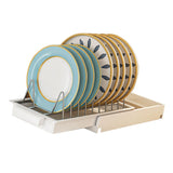 Pull Out Cabinet Organizer Stainless Steel Multifunctional Slide Out Shelves for Plates Kitchen Cupboard White - Top-Down View