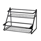 Kitchen Countertop Storage Rack Space Saving Multifunctional 2 Tiers Spice Toiletries Makeup Counter Standing Shelf Black