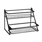 Kitchen Countertop Storage Rack Space Saving Multifunctional 2 Tiers Spice Toiletries Makeup Counter Standing Shelf Black