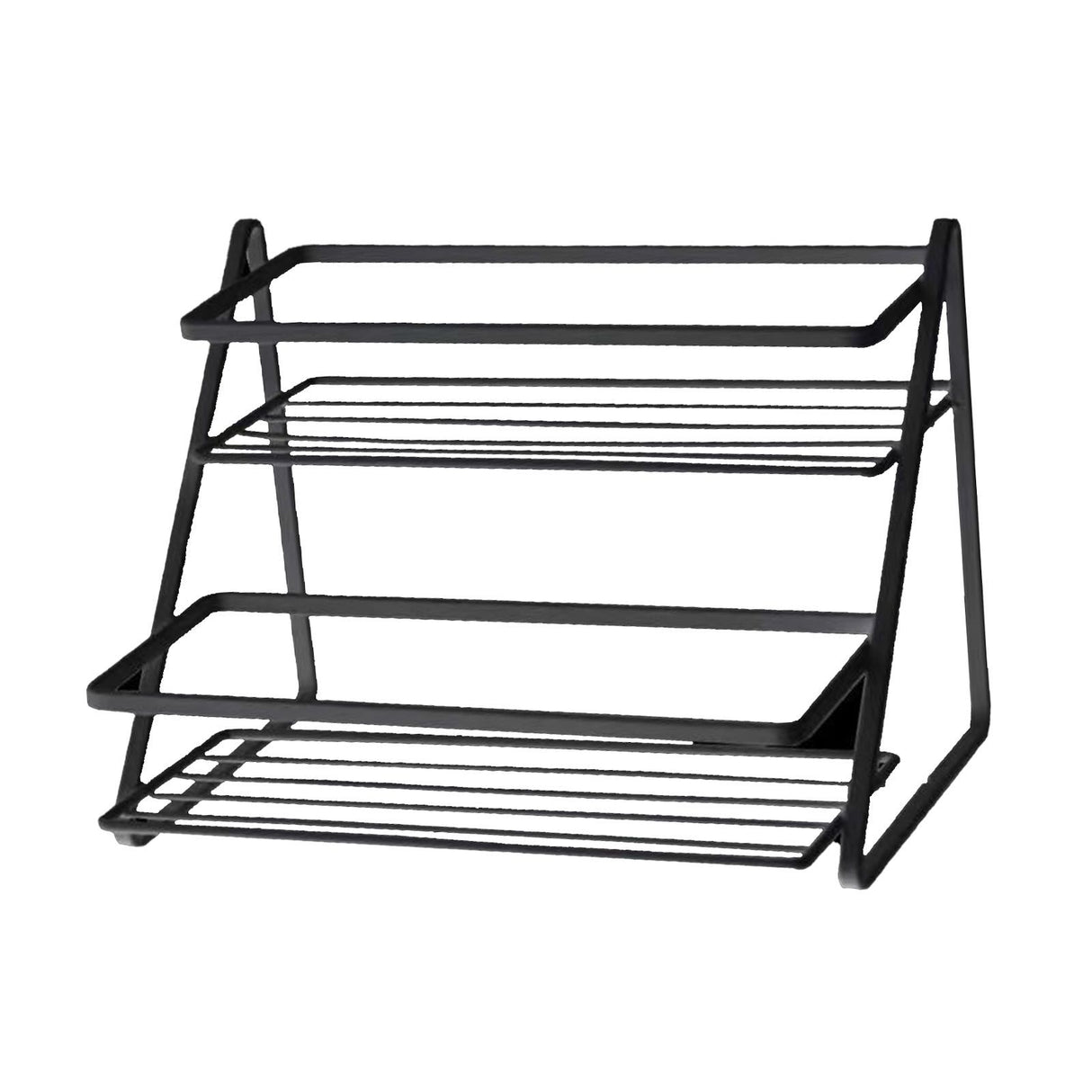 Kitchen Countertop Storage Rack Space Saving Multifunctional 2 Tiers Spice Toiletries Makeup Counter Standing Shelf Black