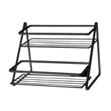 Kitchen Countertop Storage Rack Space Saving Multifunctional 2 Tiers Spice Toiletries Makeup Counter Standing Shelf Black