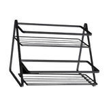 Kitchen Countertop Storage Rack Space Saving Multifunctional 2 Tiers Spice Toiletries Makeup Counter Standing Shelf Black